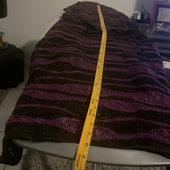 Maxi knit Dress With Brown Shimmer Slip Dress Underlay Women Size M - Picture 6 of 7